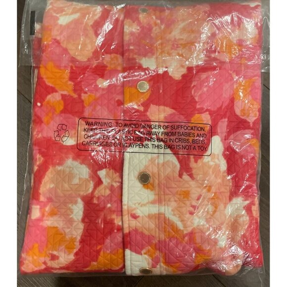Issac Mizrahi 3X Watercolor Floral Print Knit Jacket Pink Gold Snap Button NEW - Picture 3 of 3